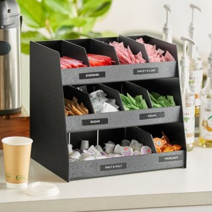 ServSense Black 11-Section Countertop Condiment Organizer - 16
