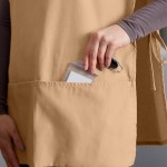 Choice Khaki Poly-Cotton Cobbler Apron with 2 Pockets - 29