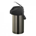 Service Ideas Color-Me-SVAC 2.5 Liter Brushed Stainless Steel Lined Airpot with Lever and Blue Top CTAL25BLU