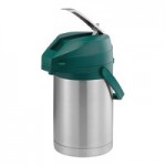 Service Ideas Color-Me-SVAC 2.5 Liter Brushed Stainless Steel Lined Airpot with Lever and Blue Top CTAL25BLU