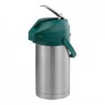 Service Ideas Color-Me-SVAC 2.5 Liter Brushed Stainless Steel Lined Airpot with Lever and Blue Top CTAL25BLU