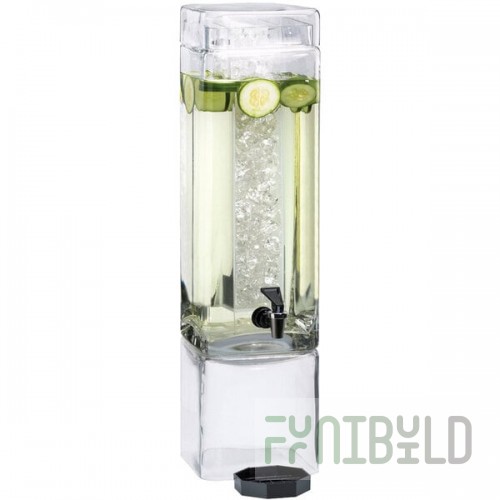 Cal-Mil 1112-3 3 Gallon Square Beverage Dispenser with Ice Chamber