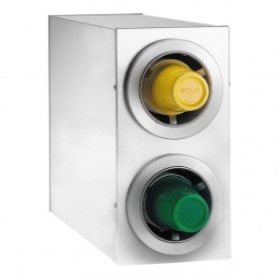 Dispense-Rite Stainless Steel One-Size-Fits-All 2-Compartment Countertop Cup Dispenser CTC-R-2SS