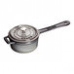Staub 8 oz. Graphite Gray Mini Enameled Cast Iron Sauce Pan with Lid 1004091
