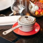 Staub 8 oz. Graphite Gray Mini Enameled Cast Iron Sauce Pan with Lid 1004091