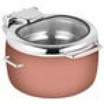 Eastern Tabletop 39811GCP Jazz Rock 11 Qt. Copper Coated Stainless Steel Induction Soup Marmite with Hinged Glass Lid Eastern Tabletop 39811GCP Jazz Rock 11 Qt. Copper Coated Stainless Steel Induction Soup Marmite with Hinged Glass Lid