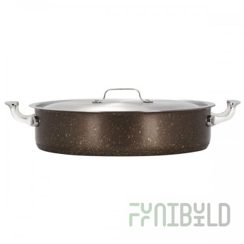 Bon Chef 60030COFFEE Cucina 6 Qt. Coffee Stainless Steel Induction Brazier Pot with Lid