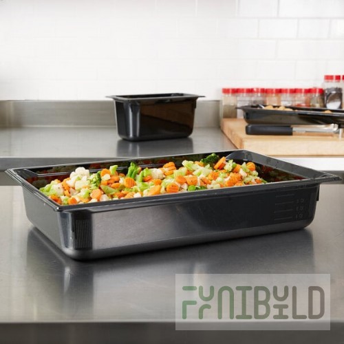 Vollrath 9004420 Super Pan® Full Size Black High Heat Plastic Food Pan - 4