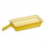 Carlisle 30860H13 StorPlus 1/3 Size Amber High Heat Plastic Food Pan with Handle - 2 1/2