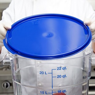 Carlisle 12, 18, and 22 Qt. Blue Round Polypropylene Food Storage Container Lid Carlisle 12, 18, and 22 Qt. Blue Round Polypropylene Food Storage Container Lid