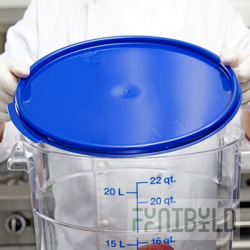 Carlisle 12, 18, and 22 Qt. Blue Round Polypropylene Food Storage Container Lid