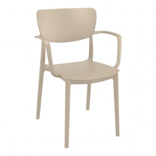 Siesta Lisa Taupe Resin Outdoor Dining Arm Chair Siesta Lisa Taupe Resin Outdoor Dining Arm Chair