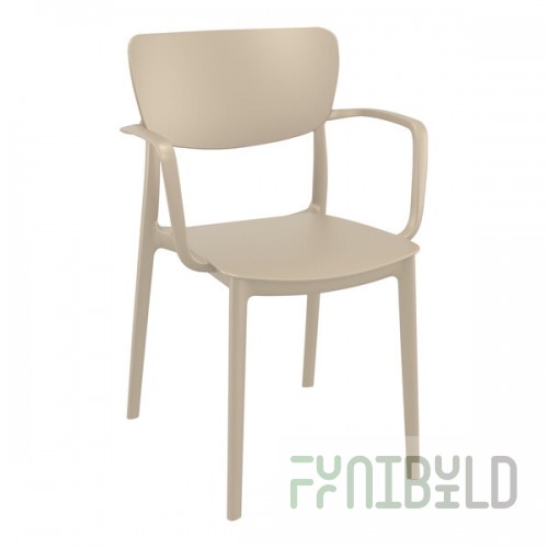 Siesta Lisa Taupe Resin Outdoor Dining Arm Chair