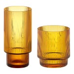 Acopa Lore Amber Rocks / Old Fashioned and Highball Glass Set - 24/Case