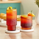 Acopa Lore Amber Rocks / Old Fashioned and Highball Glass Set - 24/Case