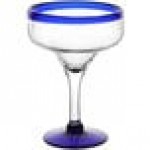 Acopa Tropic 12 oz. Margarita Glass with Blue Rim and Base - 12/Case Acopa Tropic 12 oz. Margarita Glass with Blue Rim and Base - 12/Case