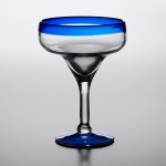 Acopa Tropic 12 oz. Margarita Glass with Blue Rim and Base - 12/Case Acopa Tropic 12 oz. Margarita Glass with Blue Rim and Base - 12/Case