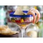 Acopa Tropic 12 oz. Margarita Glass with Blue Rim and Base - 12/Case Acopa Tropic 12 oz. Margarita Glass with Blue Rim and Base - 12/Case