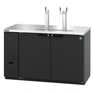 Hoshizaki DD59 Black Single/Double Tap Kegerator Beer Dispenser - (2) 1/2 Keg Capacity