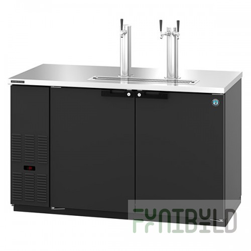 Hoshizaki DD59 Black Single/Double Tap Kegerator Beer Dispenser - (2) 1/2 Keg Capacity