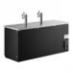 Avantco Black Kegerator / Beer Dispenser with 2 Triple Tap Towers - (3) 1/2 Keg Capacity