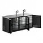 Avantco Black Kegerator / Beer Dispenser with 2 Triple Tap Towers - (3) 1/2 Keg Capacity