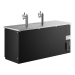 Avantco Black Kegerator / Beer Dispenser with 2 Triple Tap Towers - (3) 1/2 Keg Capacity