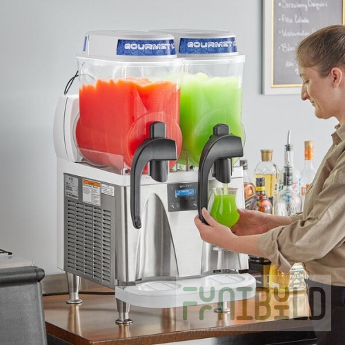 Bunn 58000.0000 Ultra NX White and Stainless Steel Double 3 Gallon Slushy Machine - 120V