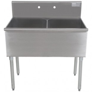Advance Tabco 4-2-36 Two Compartment Stainless Steel Commercial Sink - 36 Advance Tabco 4-2-36 Two Compartment Stainless Steel Commercial Sink - 36