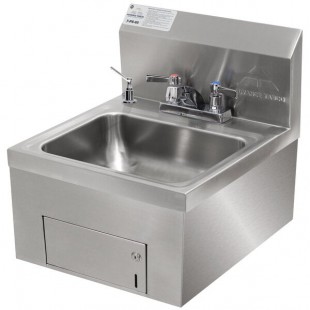 Advance Tabco 7-PS-65 Wall Mounted Hand Sink with Undermount Paper Towel Dispenser - 17 1/4 Advance Tabco 7-PS-65 Wall Mounted Hand Sink with Undermount Paper Towel Dispenser - 17 1/4