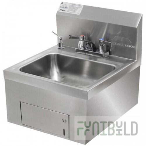 Advance Tabco 7-PS-65 Wall Mounted Hand Sink with Undermount Paper Towel Dispenser - 17 1/4