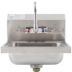 Advance Tabco 7-PS-68 Hand Sink with Splash Mount Faucet and Wrist Handles - 17 1/4