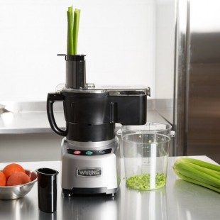 Waring WFP16SCD Dice Combination Food Processor with 4 Qt. Clear Bowl, Continuous Feed Attachment, and 3 Discs - 2 hp Waring WFP16SCD Dice Combination Food Processor with 4 Qt. Clear Bowl, Continuous Feed Attachment, and 3 Discs - 2 hp