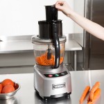 Waring WFP16SCD Dice Combination Food Processor with 4 Qt. Clear Bowl, Continuous Feed Attachment, and 3 Discs - 2 hp