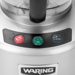 Waring WFP16SCD Dice Combination Food Processor with 4 Qt. Clear Bowl, Continuous Feed Attachment, and 3 Discs - 2 hp