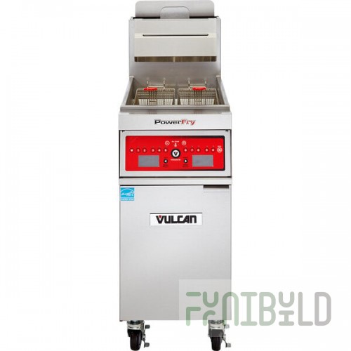 Vulcan 1TR45C-1 PowerFry3 Natural Gas 45-50 lb. Floor Fryer with Computer Controls - 70,000 BTU