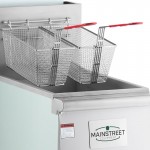MainStreet Equipment Liquid Propane 50 lb. Stainless Steel Floor Fryer - 120,000 BTU MainStreet Equipment Liquid Propane 50 lb. Stainless Steel Floor Fryer - 120,000 BTU