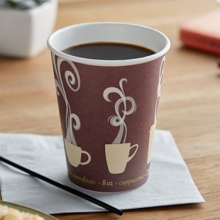 Dart ThermoGuard 8 oz. Double Wall Insulated Steam Print Paper Hot Cup - 1,000/Case Dart ThermoGuard 8 oz. Double Wall Insulated Steam Print Paper Hot Cup - 1,000/Case