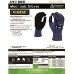 Cordova OGRE CRX-2 18 Gauge Blue CRX Fiber Touchscreen Food-Safe Gloves with Black Sandy Nitrile Palm Coating and TPR Protectors - Large