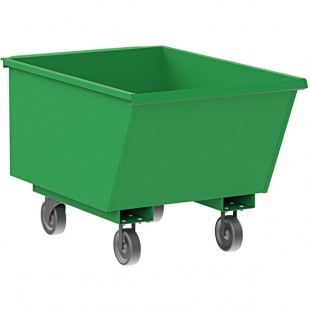 Valley Craft 1/2 Cubic Yard EZ Dump Auto-Lock Green Steel Mobile Hopper F89679 - 2,000 lb. Capacity