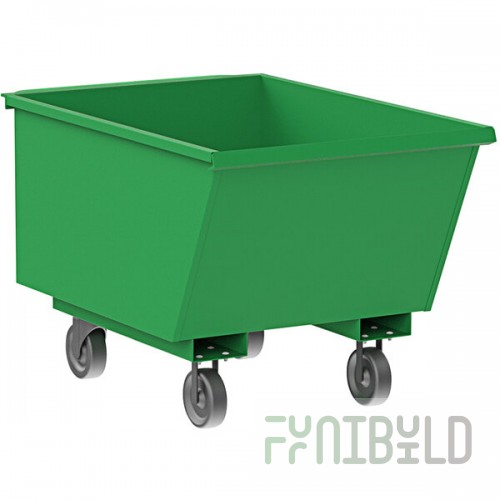Valley Craft 1/2 Cubic Yard EZ Dump Auto-Lock Green Steel Mobile Hopper F89679 - 2,000 lb. Capacity