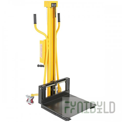 Vestil 330 lb. Yellow Steel Portable Hand Winch Lifter with 21