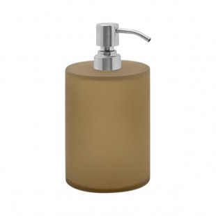 room360 Nassau 28 oz. Nutmeg Soap Dispenser with Brushed Stainless Pump Top - 6/Case