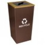 Ex-Cell Kaiser RC-MTR-34 R Metro Companion XL 34 Gallon Hammered Copper Square Recyclables Receptacle