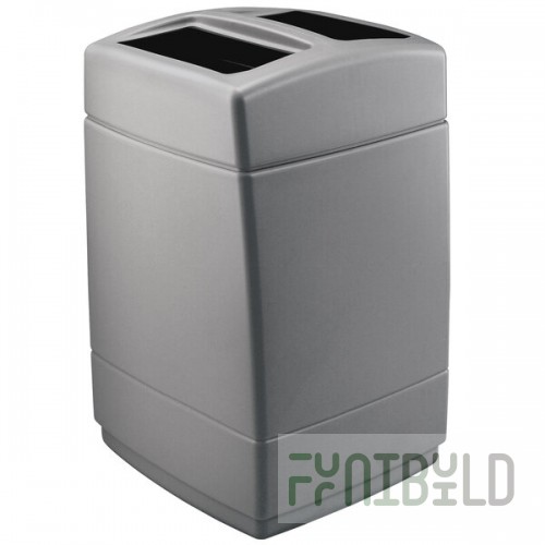 Commercial Zone 732824 PolyTec Series 55 Gallon Charcoal Square Trash Can