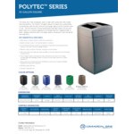 Commercial Zone 732824 PolyTec Series 55 Gallon Charcoal Square Trash Can