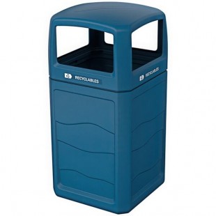 Busch Systems Renegade 193418 50 Gallon HDPE Decorative Recycling Bin with Busch Systems Renegade 193418 50 Gallon HDPE Decorative Recycling Bin with