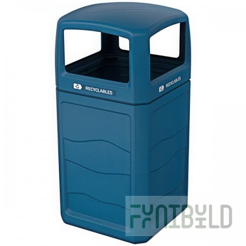 Busch Systems Renegade 193418 50 Gallon HDPE Decorative Recycling Bin with 
