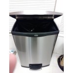 Rubbermaid® 1901999 Slim Jim Stainless Steel Black Accent Front Step-On Rectangular Trash Can with Single Rigid Plastic Liner - 96 Qt. / 24 Gallon Rubbermaid® 1901999 Slim Jim Stainless Steel Black Accent Front Step-On Rectangular Trash Can with Single Rigid Plastic Liner - 96 Qt. / 24 Gallon