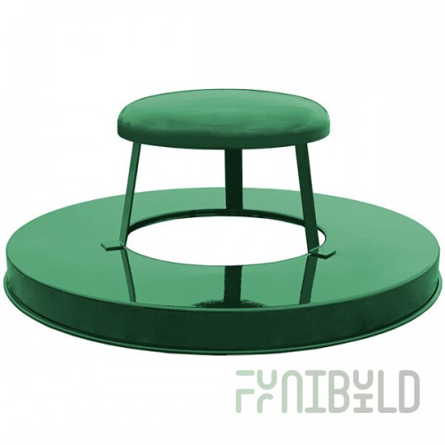 Witt Industries M3601-RCL-GN Green Steel Rain Cap Lid for Oakley Series 36 Gallon Decorative Trash Can